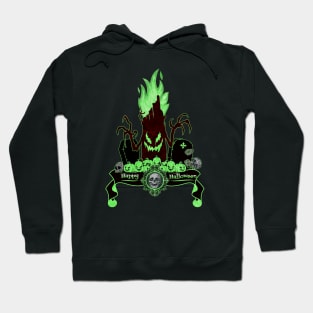 Happy Halloween Spooky Tree Green Hoodie